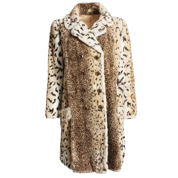 Vintage Coat Sheared Faux Fur by Bobalinx Leopard Big Cat Lynx 1960s Retro Chic - Picture 1 of 7